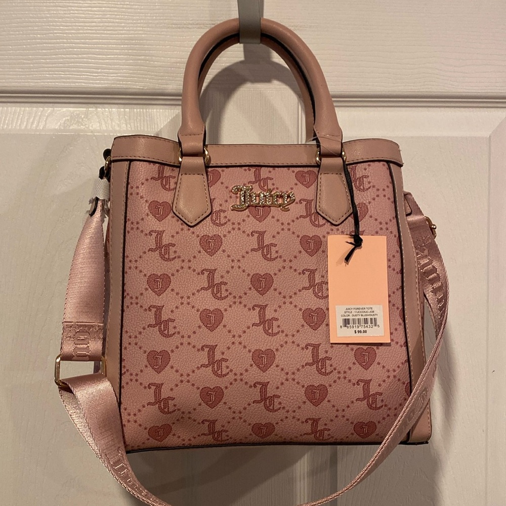 BNWT JUICY COUTURE Viral Juicy Forever Tote in Dusty Blush Pink
